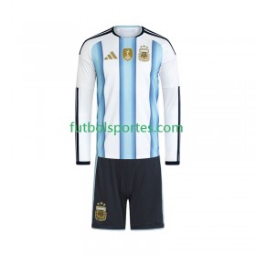 Camiseta Argentina Niño Primera Equipación Copa Mundo 2026 Manga Larga